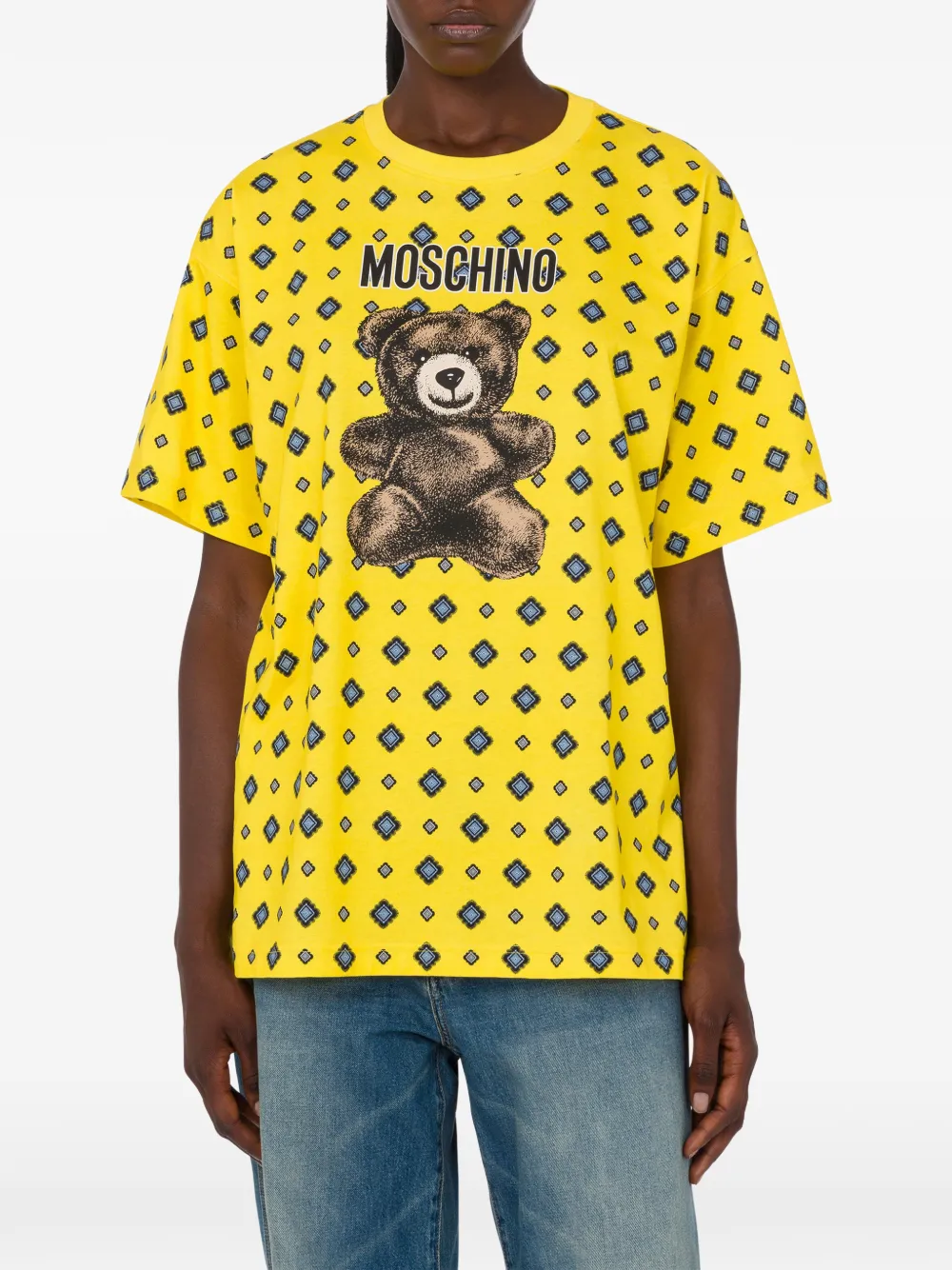 Moschino T-shirt met grafische teddyprint Geel