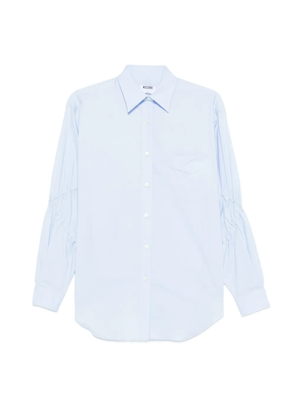 Moschino gathered.sleeve shirt - Blu