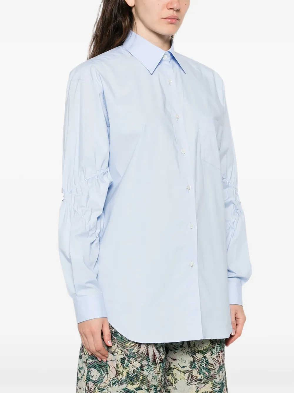 Moschino Blouse met gesmockte mouwen Blauw