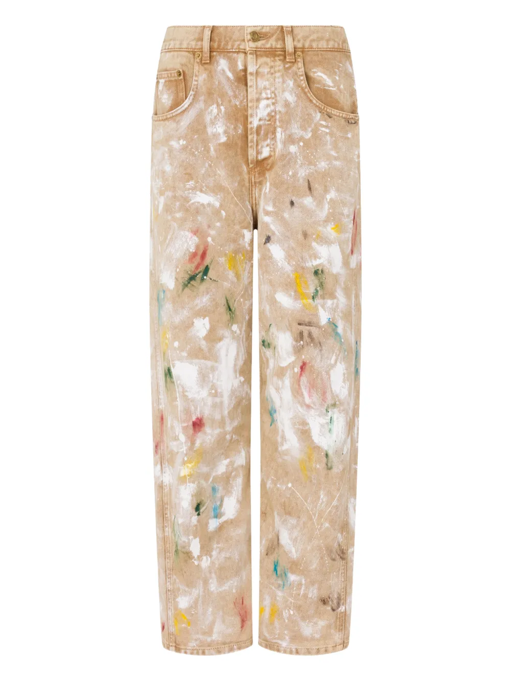 Moschino Hose mit Farbklecks-Print - Nude