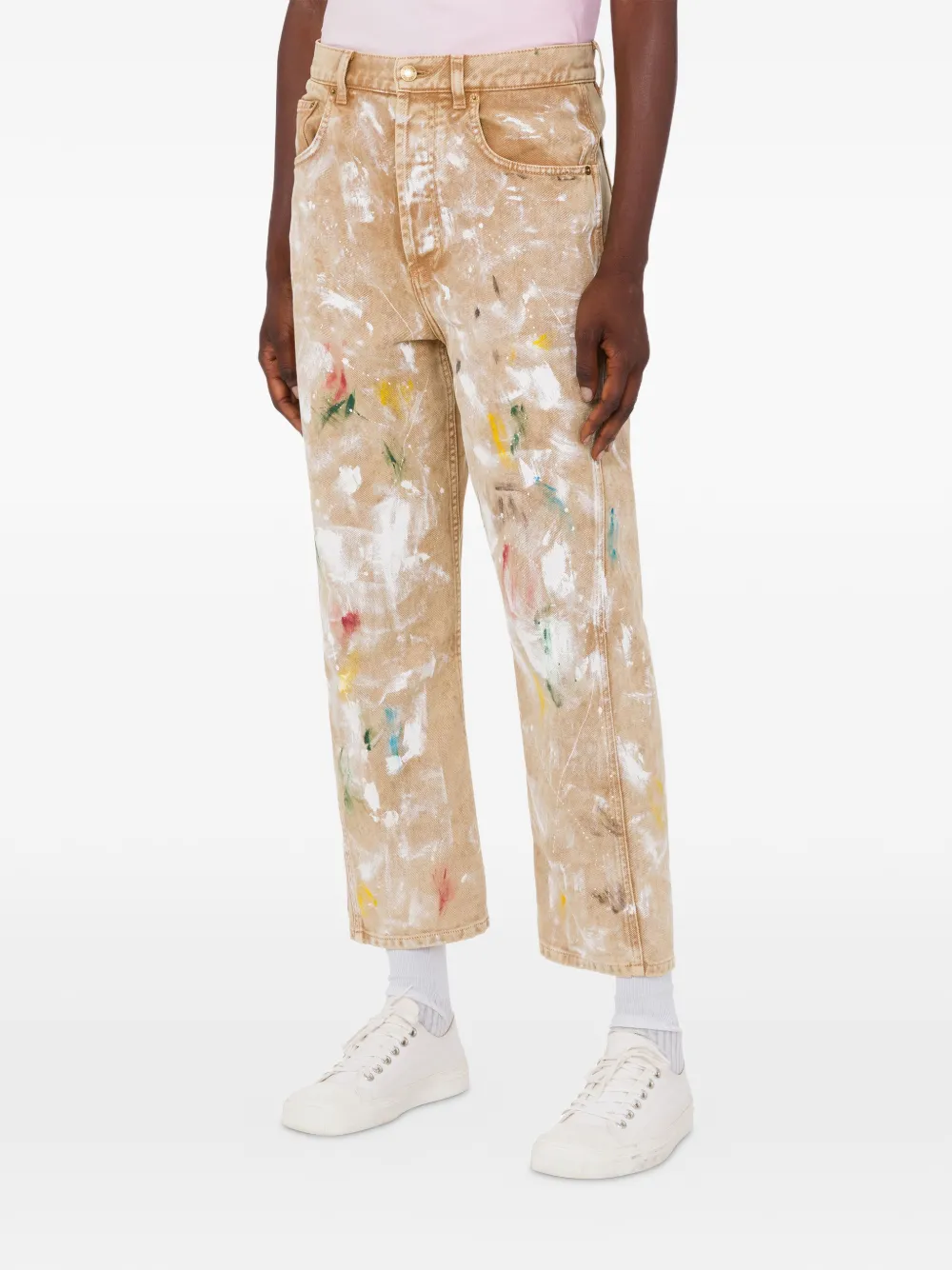  Moschino Paint-splatter Trousers - Neutrals 