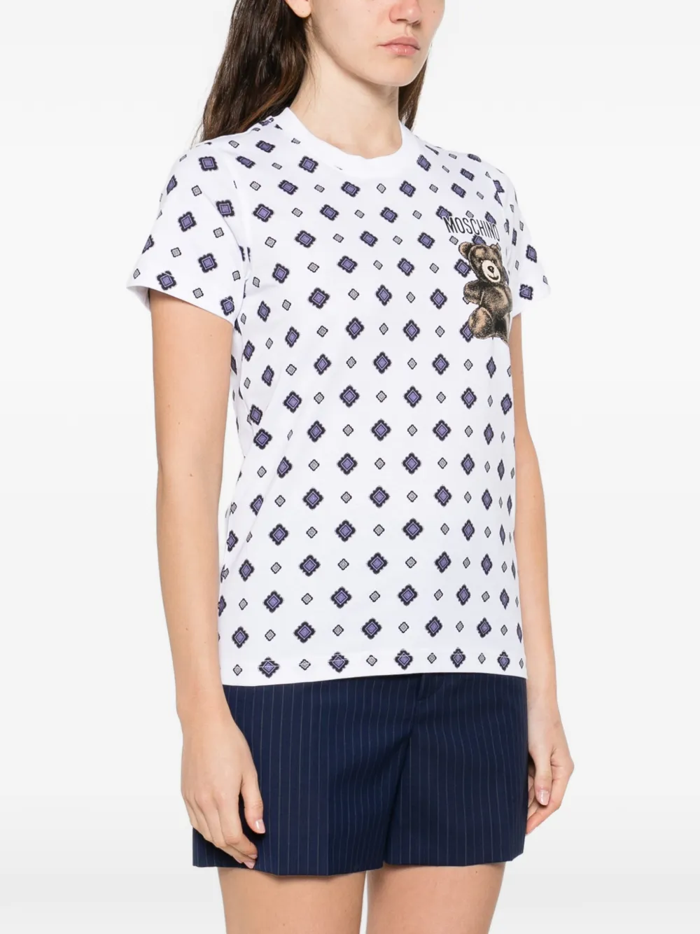  Moschino Teddy-printed T-shirt - White 
