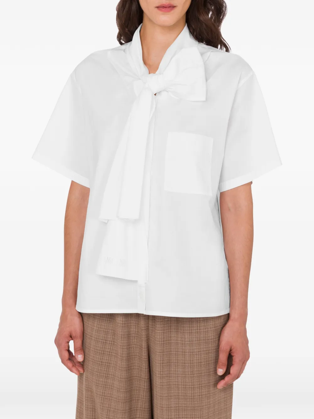 Moschino Blouse met strikdetail en borstzak Wit