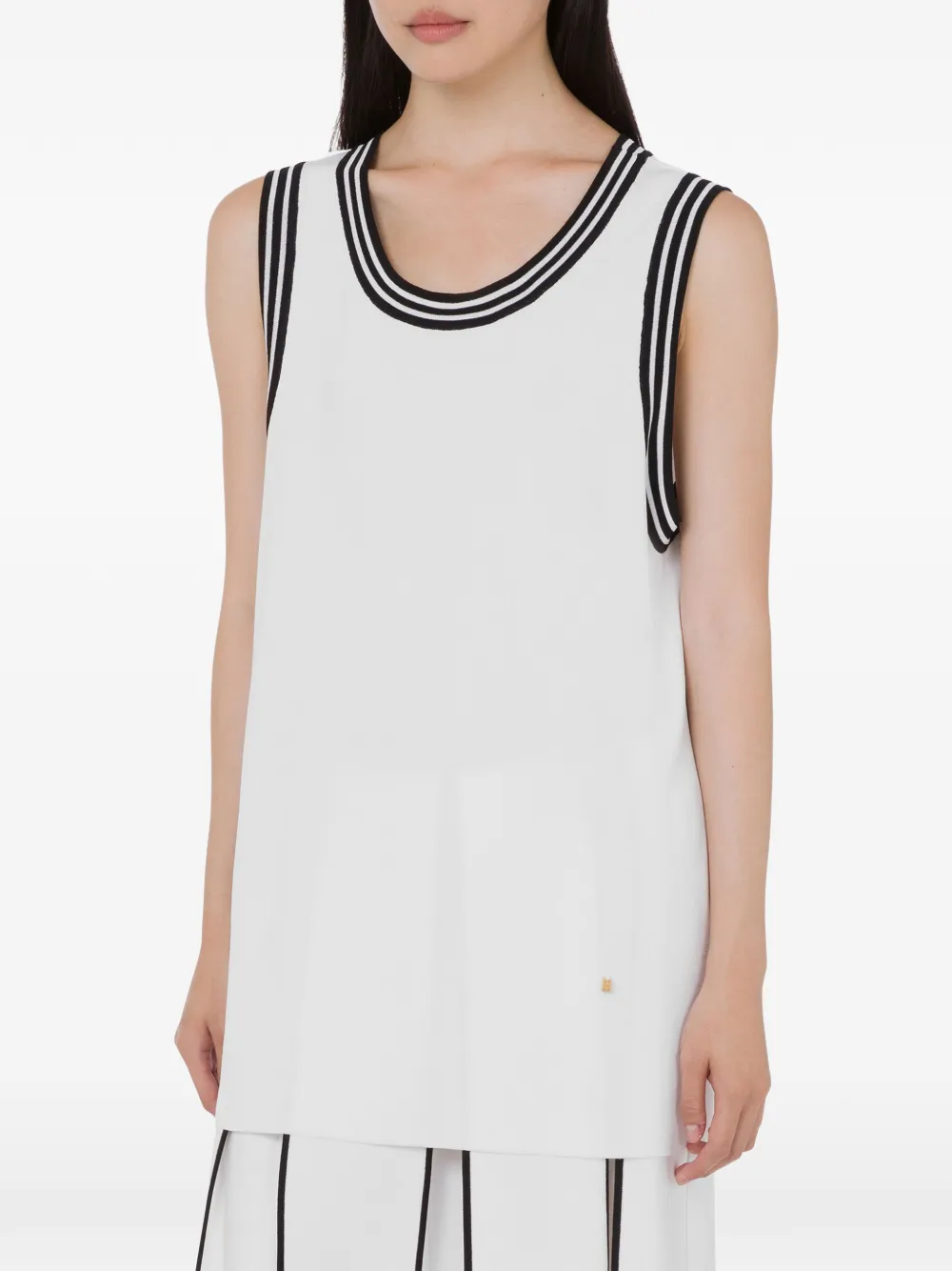 Moschino Tanktop met diepe ronde hals Wit