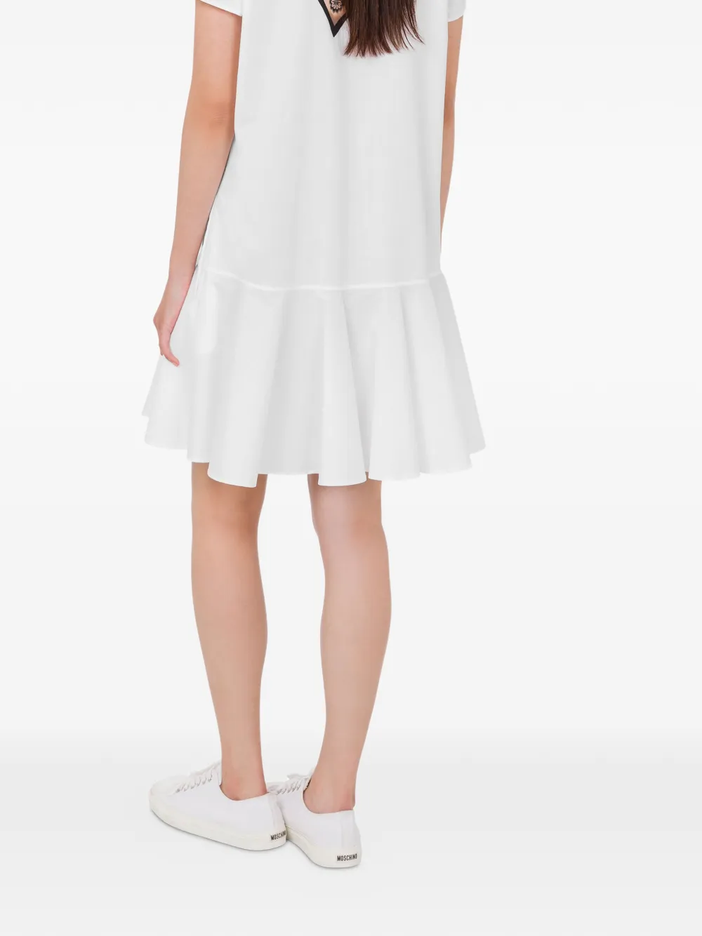 Moschino Jurk met ruches en korte mouwen Wit
