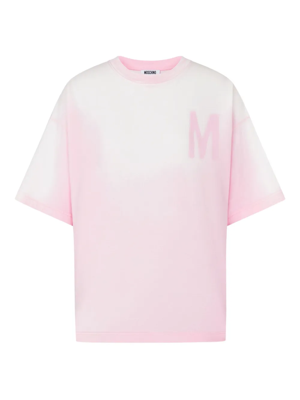 Moschino Bedrucktes T-shirt Aus Bio-baumwolljersey In Pink