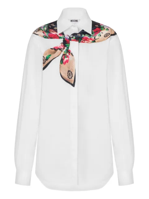 Moschino camisa con motivo floral y detalle de mascada