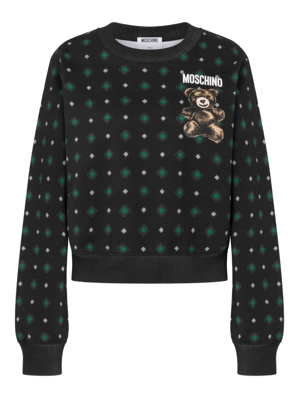 Moschino Bear-print Long-sleeve Sweatshirt In Black