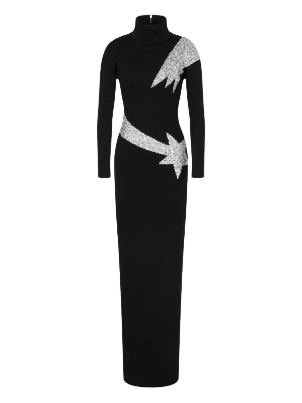 Moschino - Decorated cotton blend dress - Black - 42