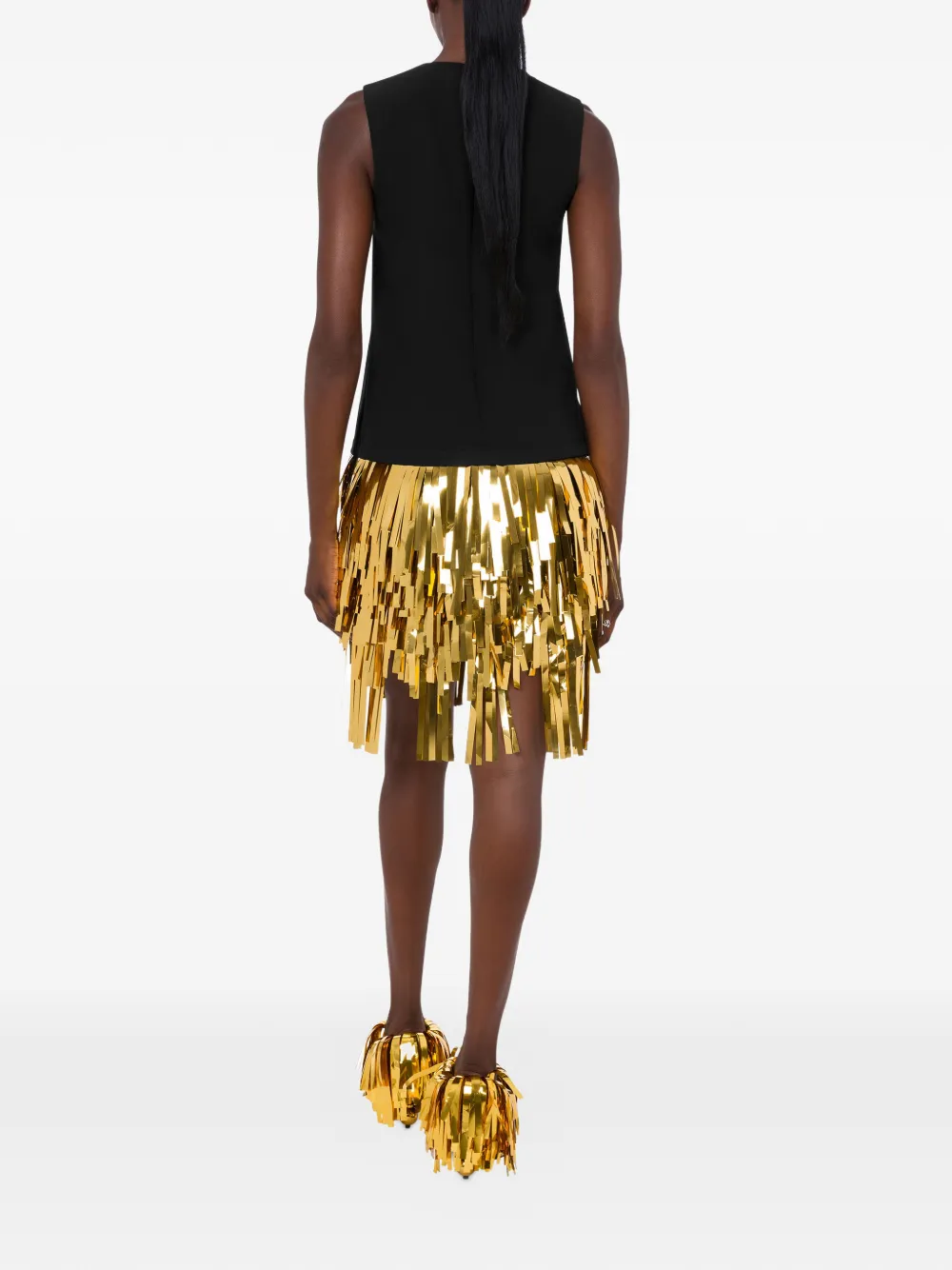 Moschino Mini-jurk met franje Zwart