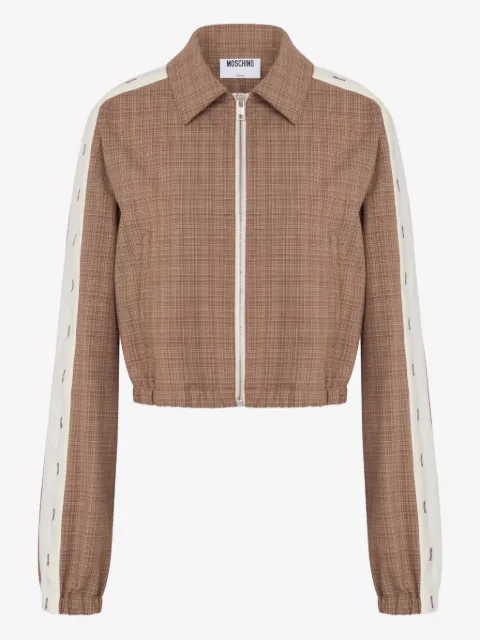 Moschino checked-pattern cropped jacket