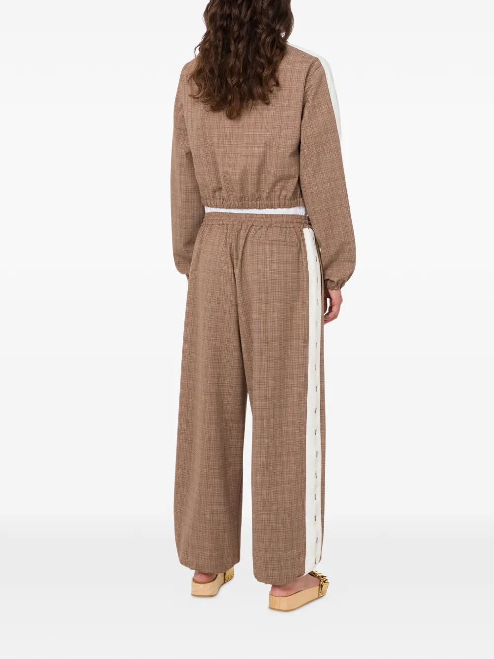  Moschino Checked-pattern Cropped Jacket - Brown 