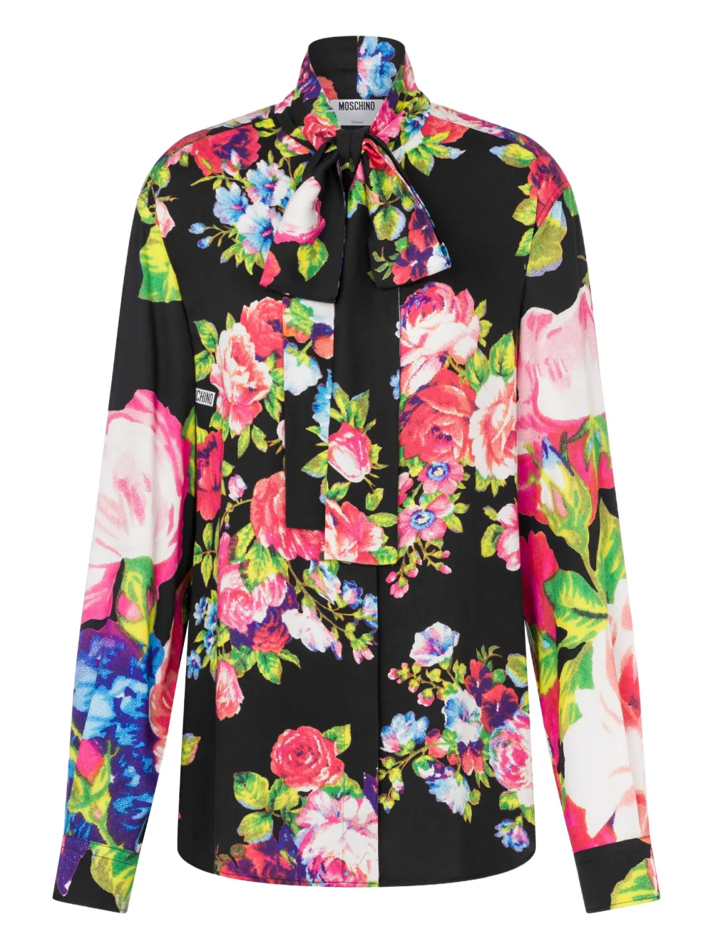 Moschino Blusa a fiori - Nero
