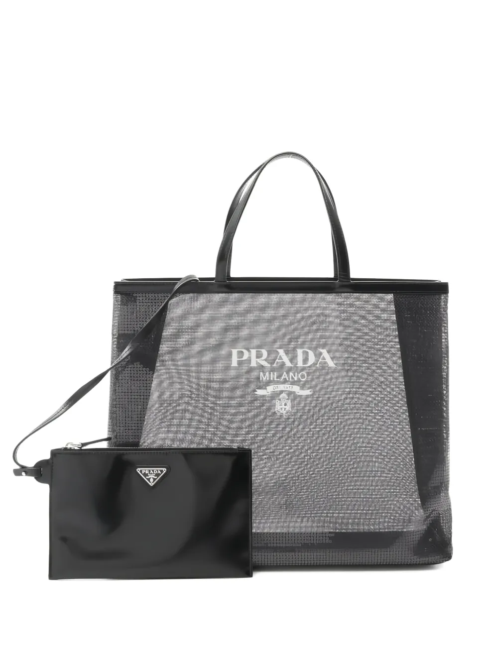 Prada Pre-Owned 2010s sequin leather tote bag | Black | Image 1