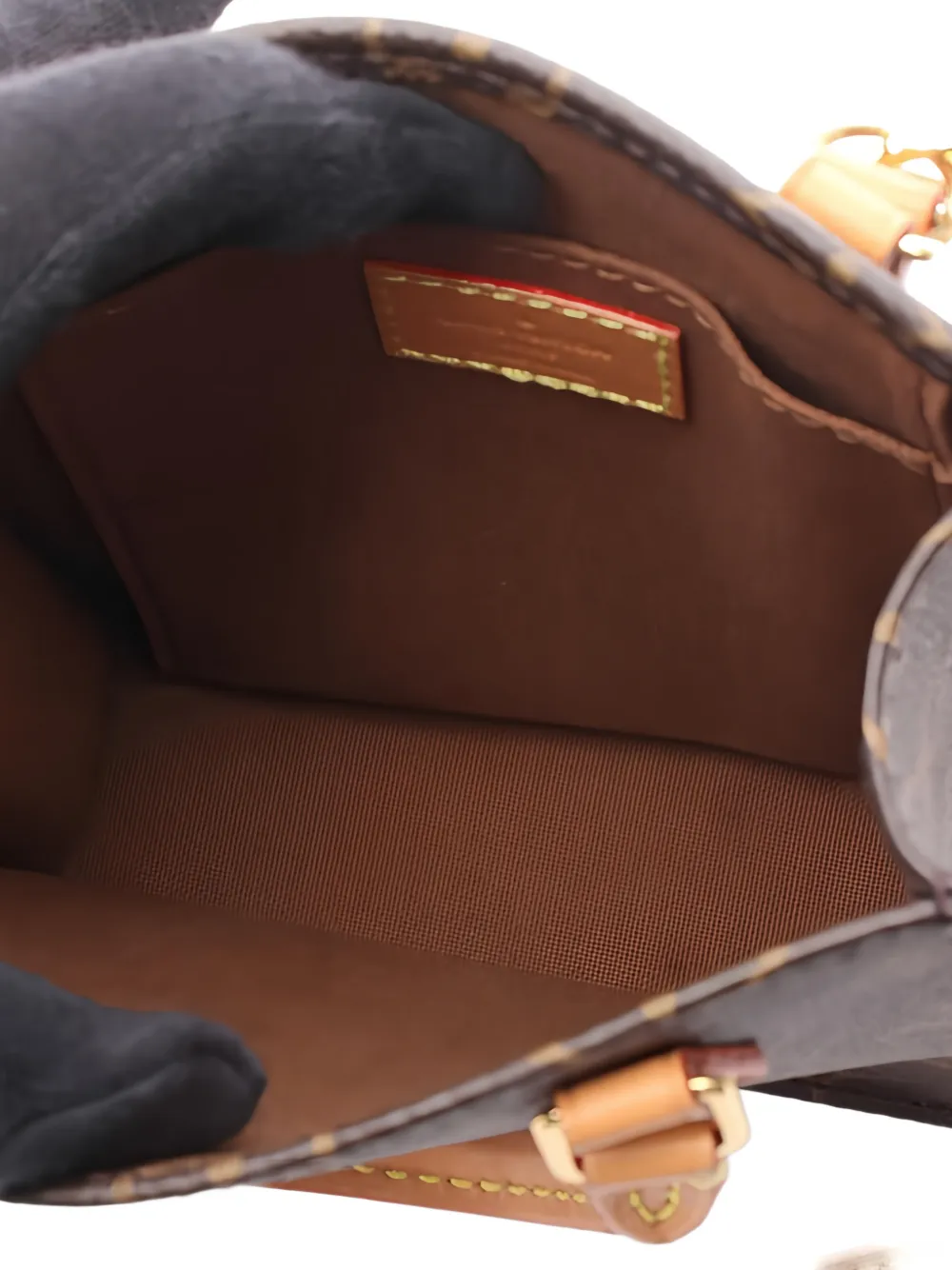 LOUIS VUITTON Pre-owned 2010 Petit Sac Plat Monogram Cross Body Bag In Brown