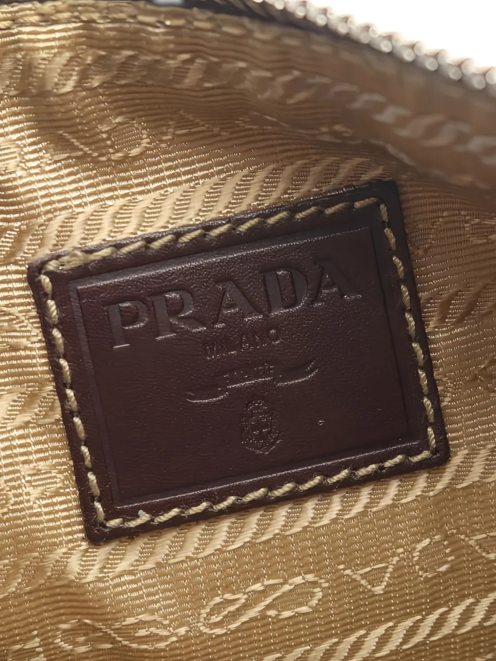 Pre-owned Prada 2000s Logo Jacquard Pouch In Neutral