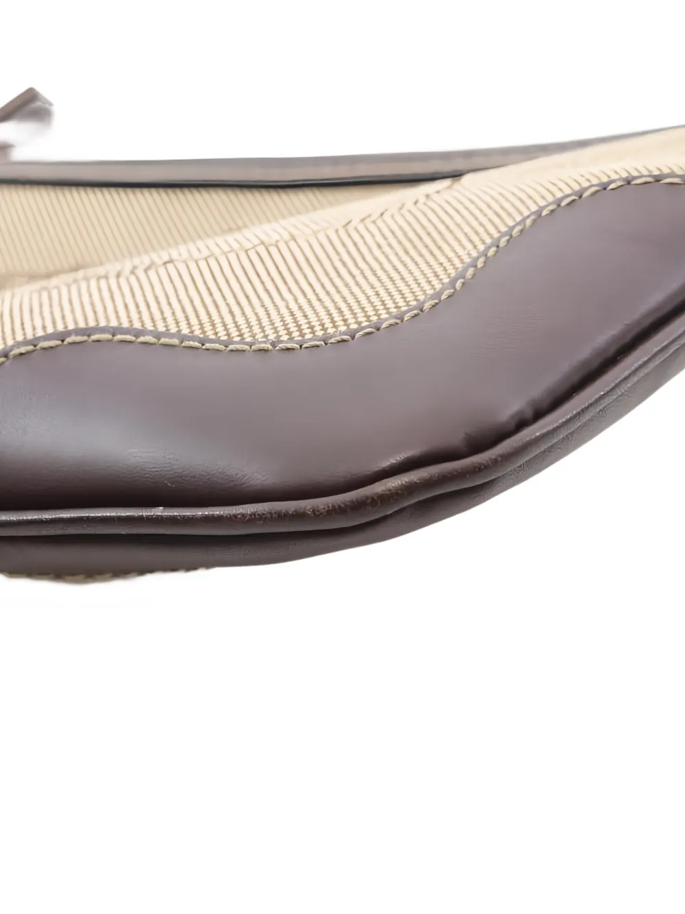 Pre-owned Prada 2000s Logo Jacquard Pouch In Neutral