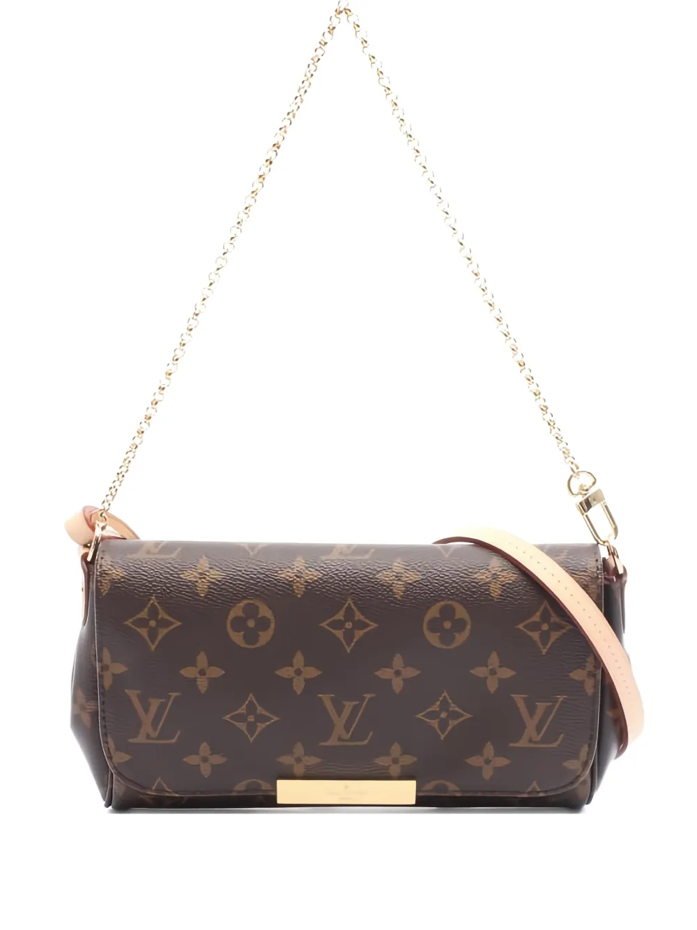 Pre-owned Louis Vuitton Favorite Pm Chain-strap Shoulder Bag In Brown