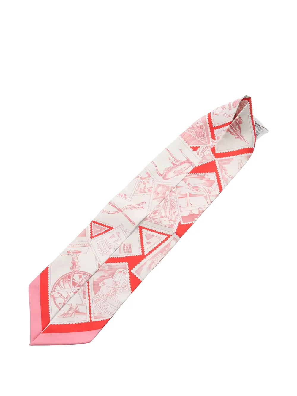 HERMES Pre-owned 2020s Le Philateliste Du Faubourg Twilly Scarf In Neutral