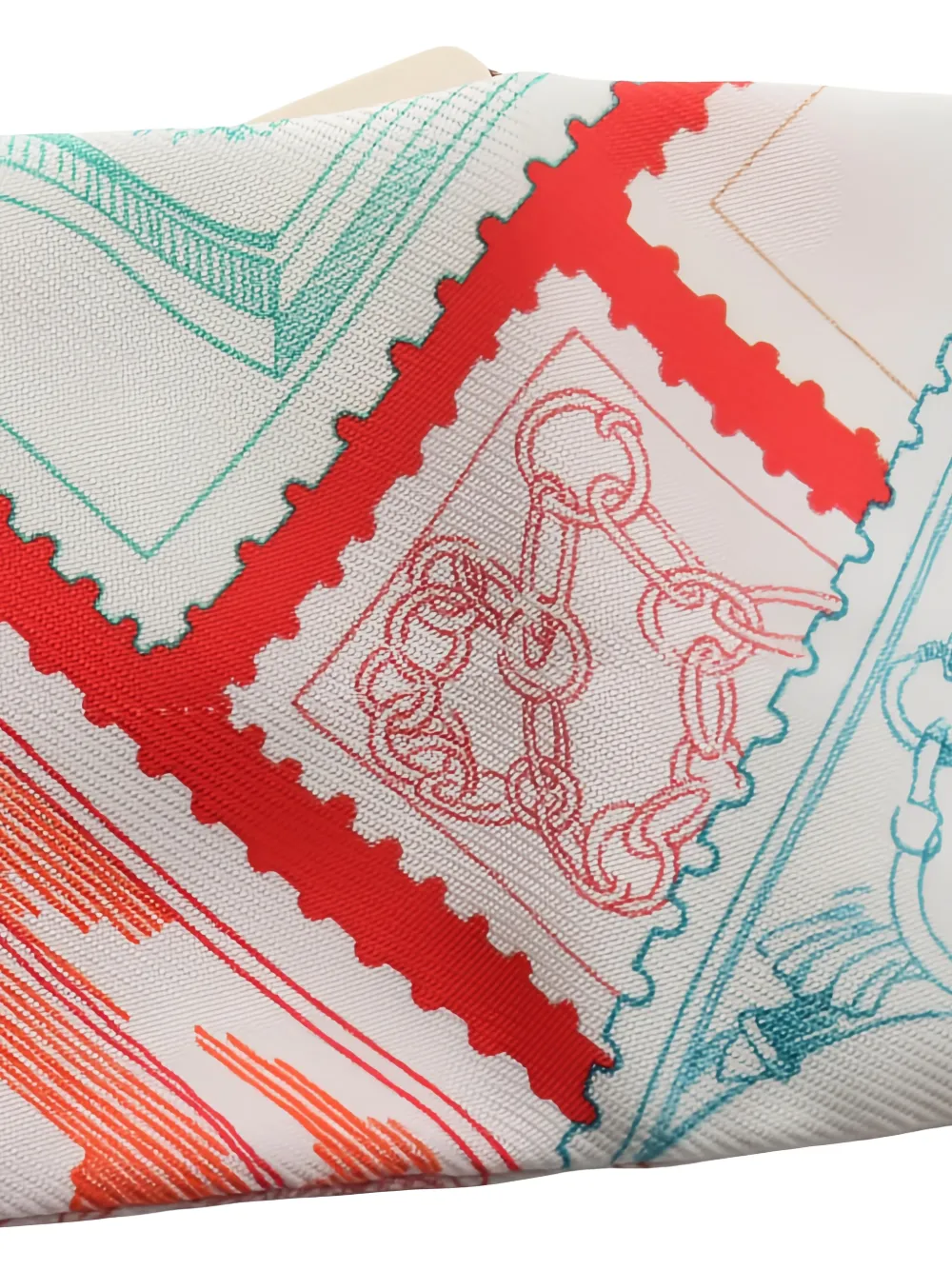 HERMES Pre-owned 2020s Le Philateliste Du Faubourg Twilly Scarf In Neutral