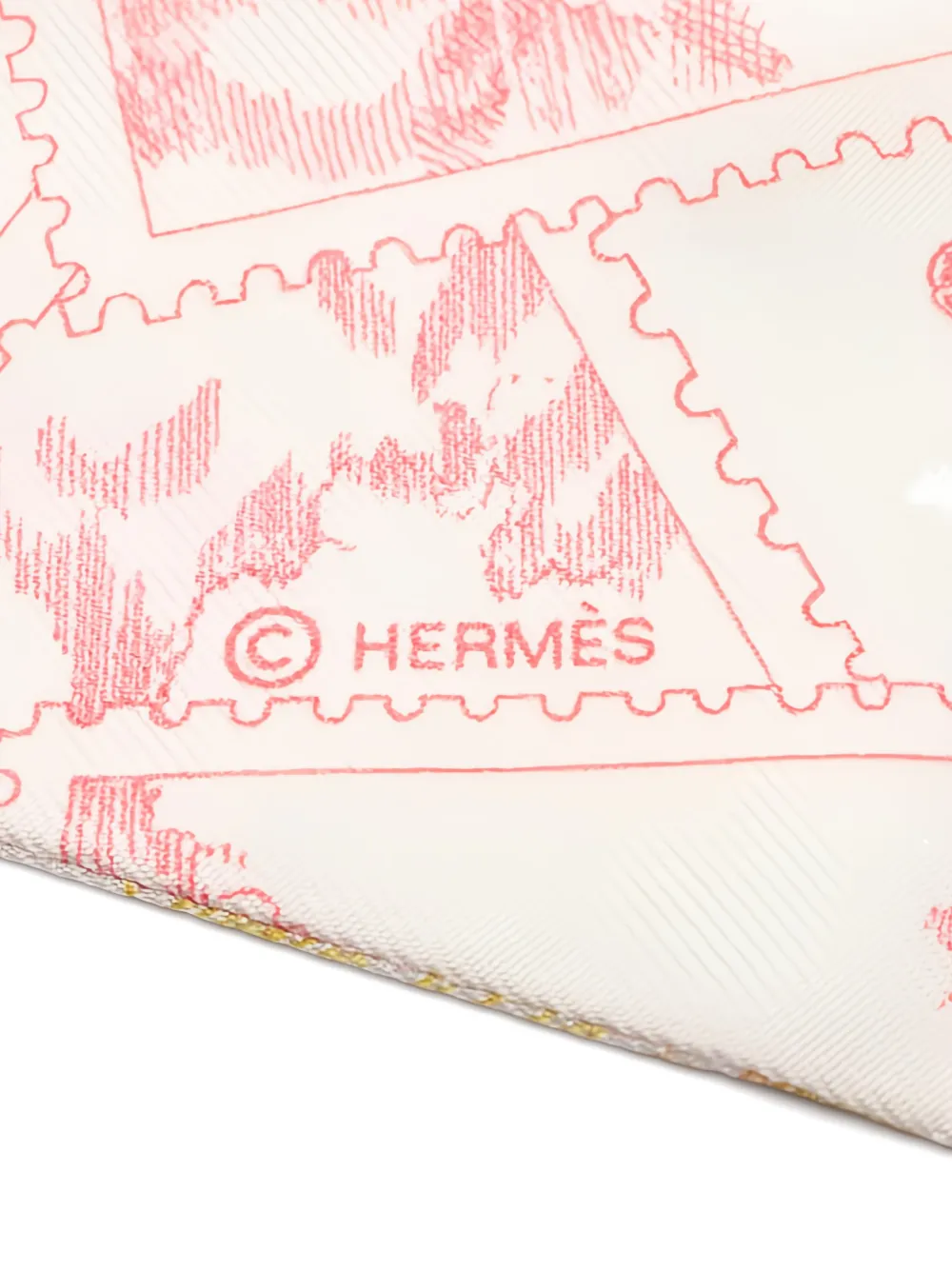 HERMES Pre-owned 2020s Le Philateliste Du Faubourg Twilly Scarf In Neutral