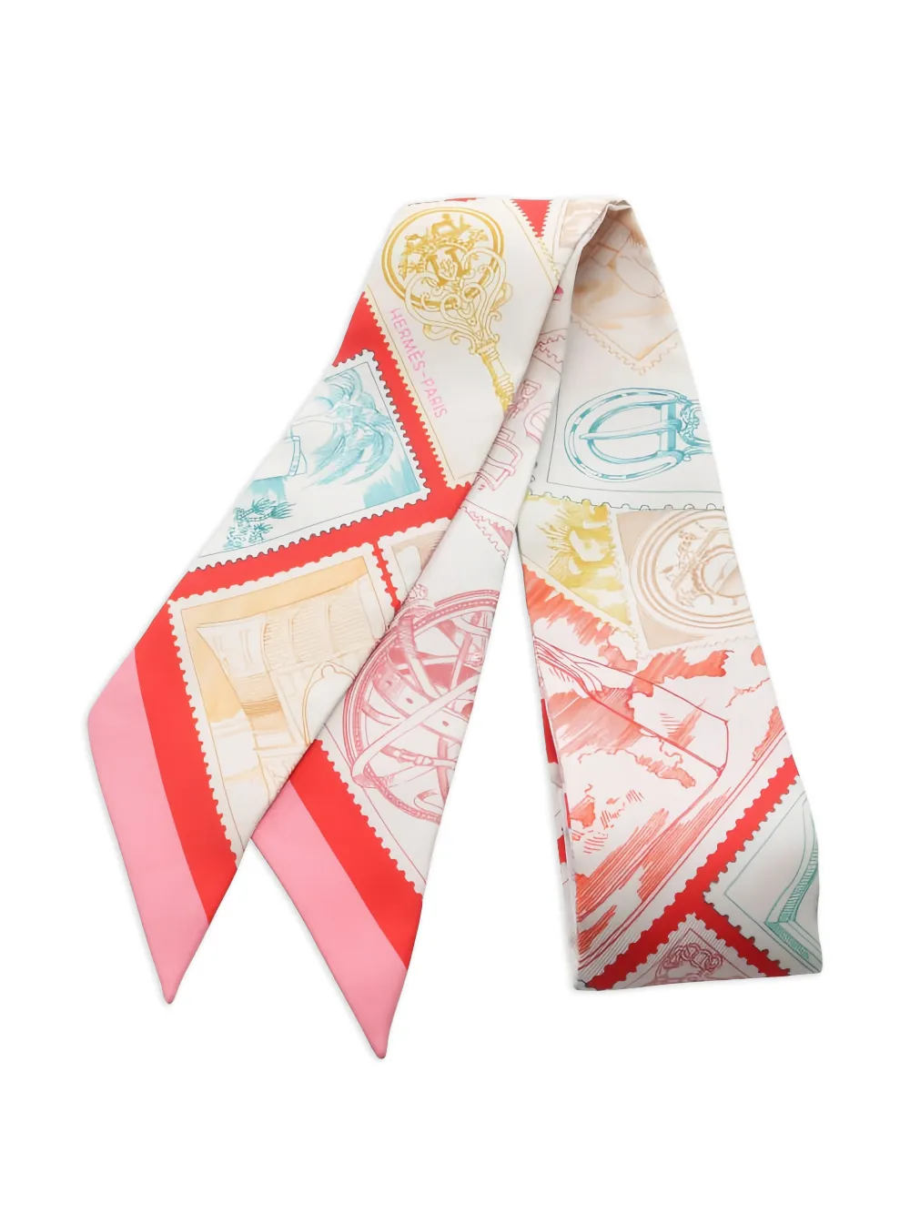 Hermès Pre-Owned 2020s Le Philateliste Du Faubourg Twilly scarf | Neutrals | Image 1