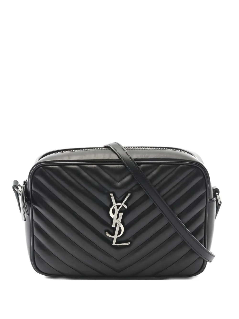 SAINT LAURENT Pre-owned Lou Monogram-quilted Leather Cross Body Bag In Black