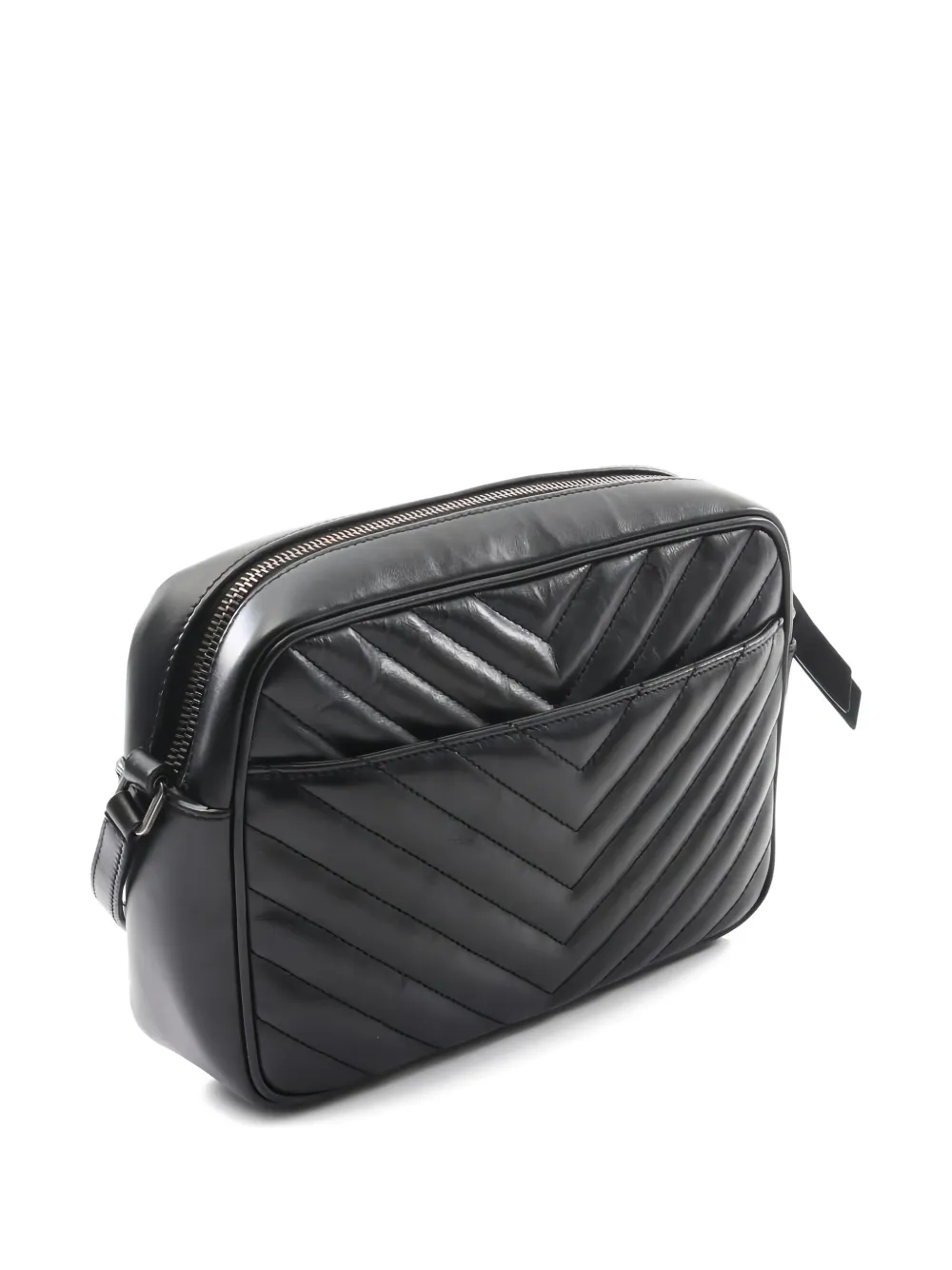 SAINT LAURENT Pre-owned Lou Monogram-quilted Leather Cross Body Bag In Black