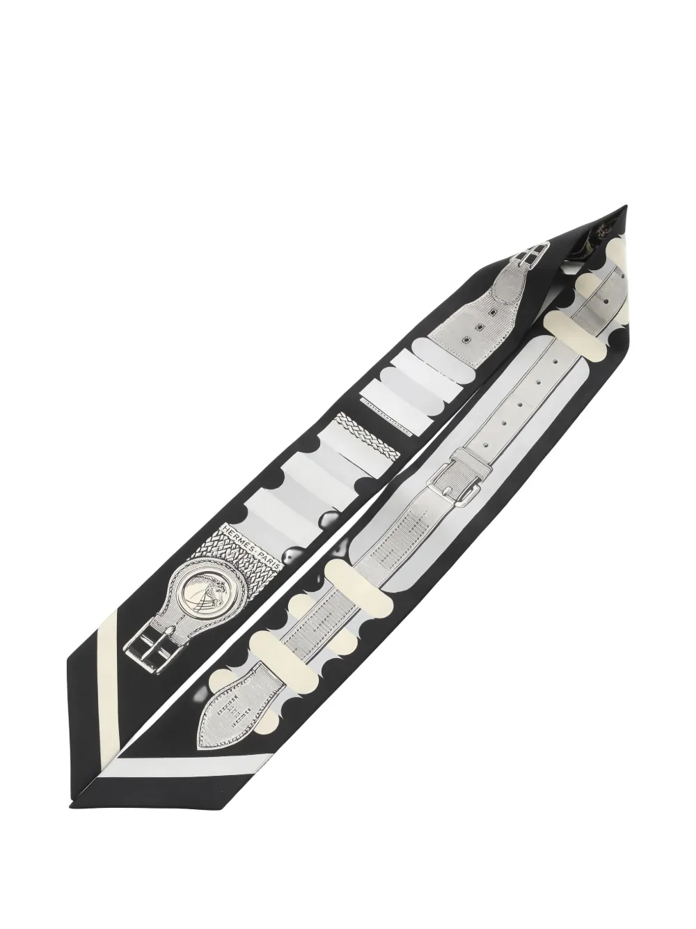 HERMES Pre-owned 2020s Inventaire Poetique De Brides A Bloc Ribbon Scarf In Black