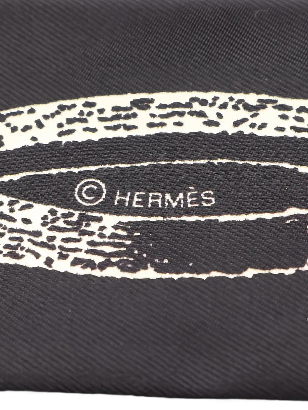 HERMES Pre-owned 2020s Inventaire Poetique De Brides A Bloc Ribbon Scarf In Black