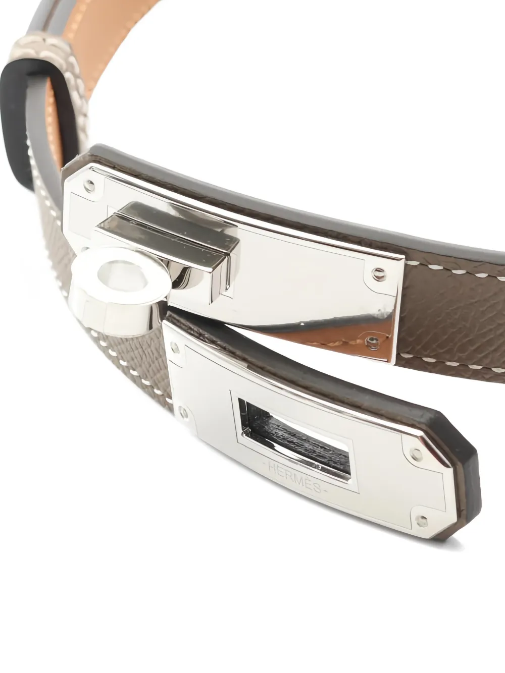 Pre-owned Hermes 2024 Kelly Belt In Gray