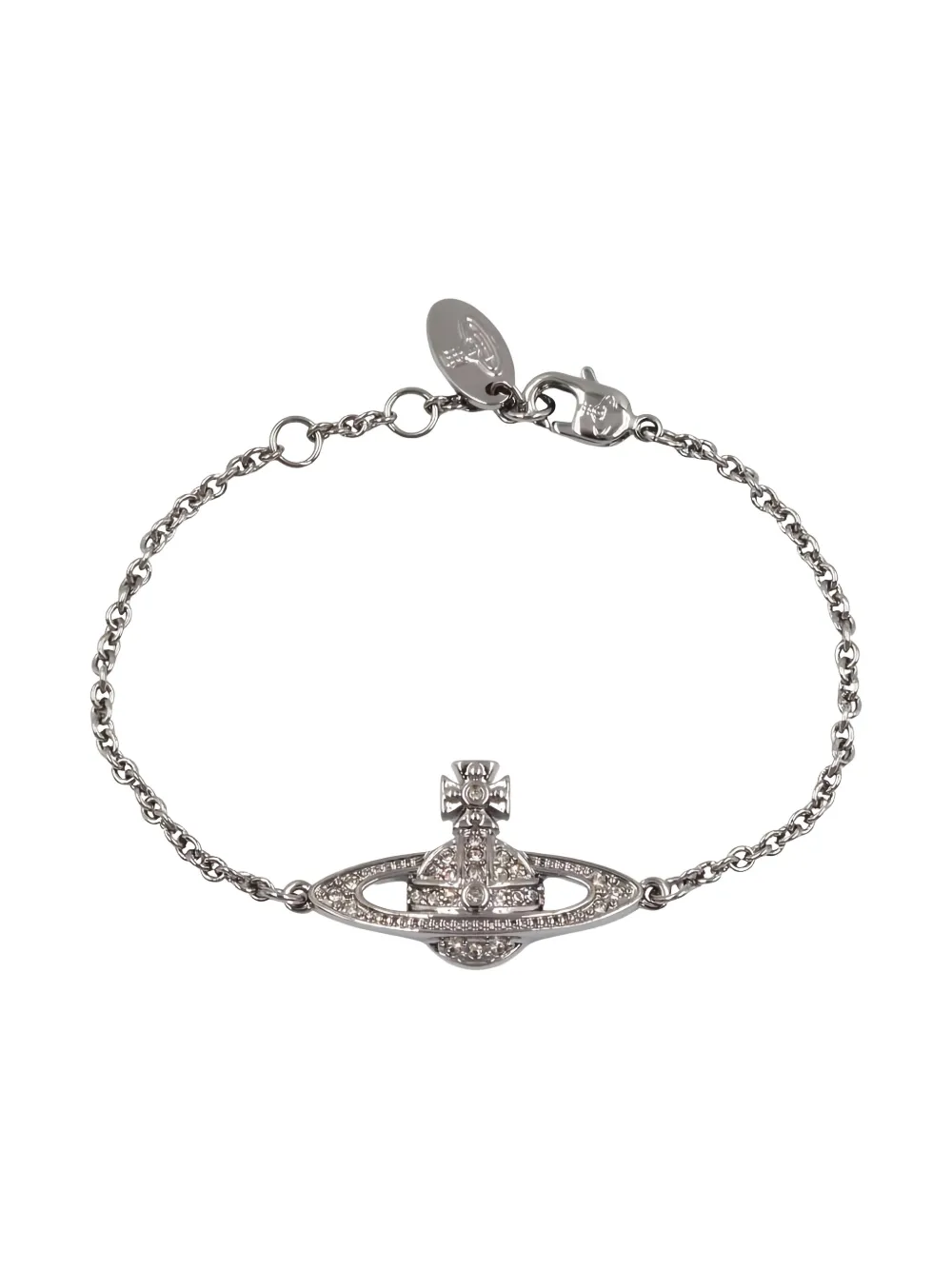Pre-owned Vivienne Westwood Mini Orb Charm Bracelet In Silver