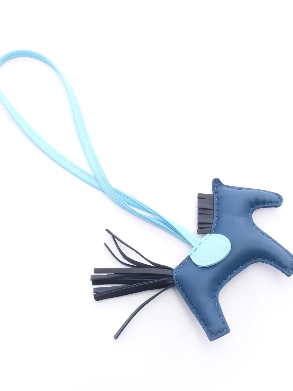 Pre-owned Hermes 2025 Rodeo Pm Bag Charm In Blue