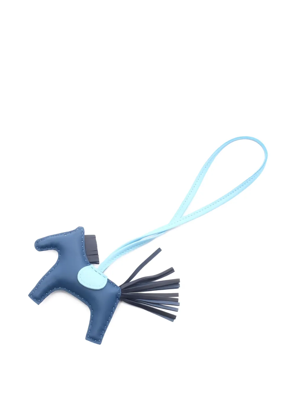 Pre-owned Hermes 2025 Rodeo Pm Bag Charm In Blue