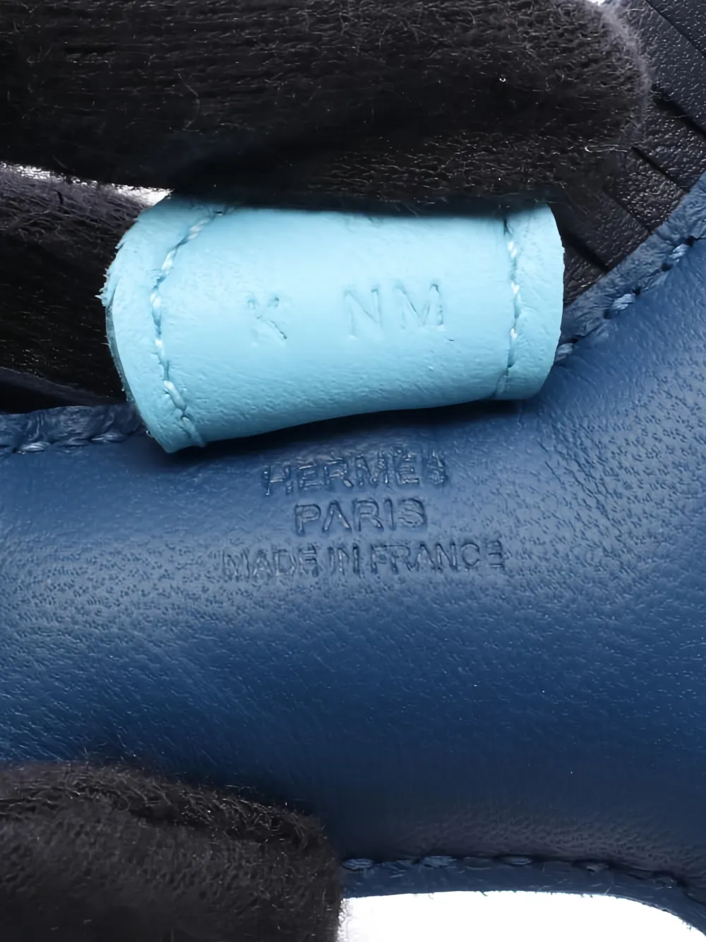 Pre-owned Hermes 2025 Rodeo Pm Bag Charm In Blue