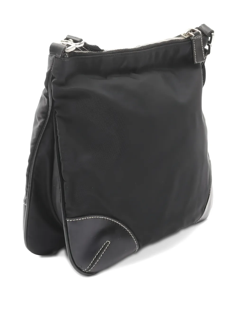 Pre-owned Prada 2000s Logo-plaque Leather Cross Body Bag In Black