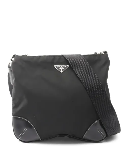 Prada Pre-Owned 2000s logo-plaque leather cross body bag