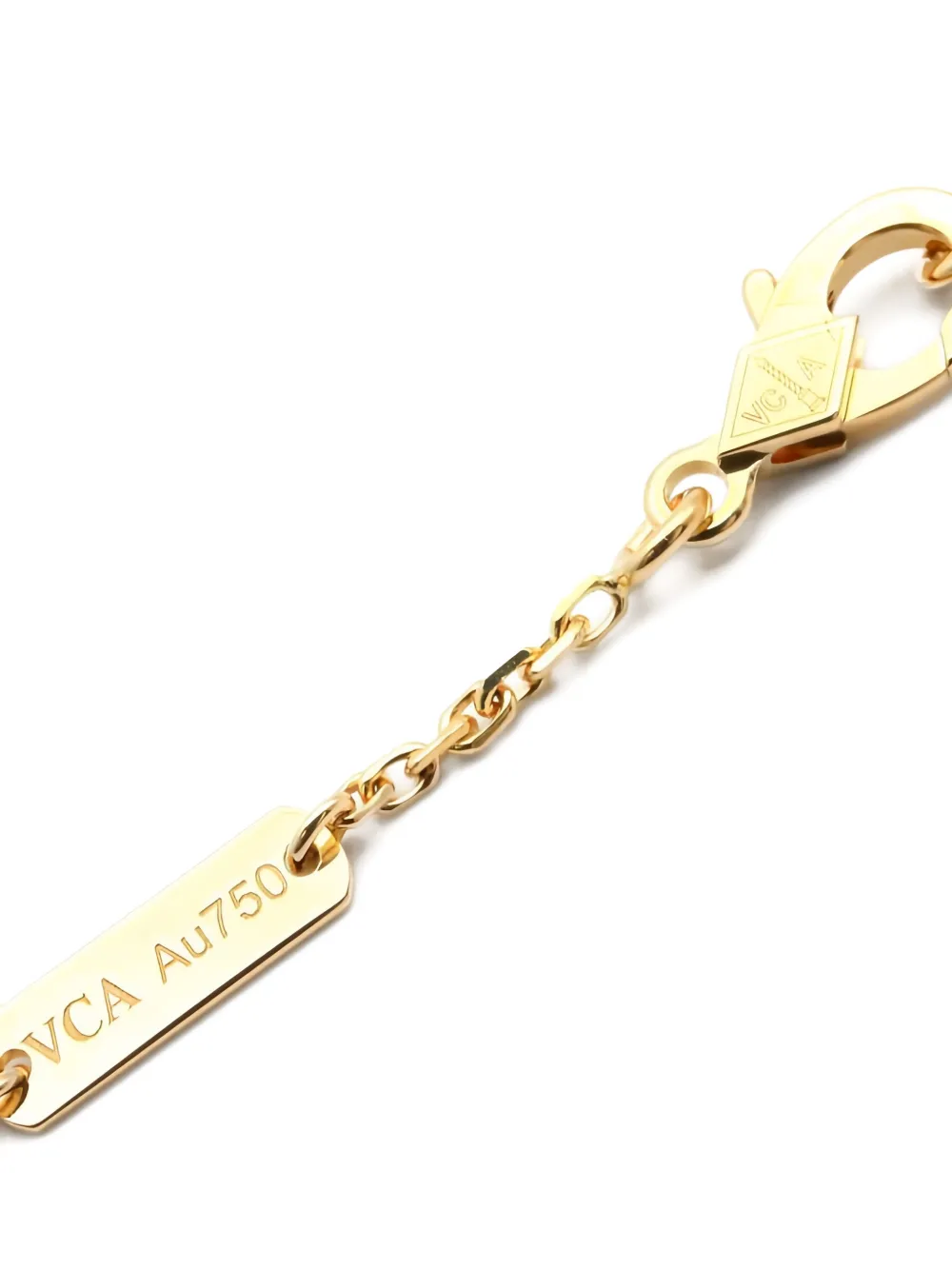 VAN CLEEF & ARPELS Pre-owned 18k Yellow Gold Alhambra Onyx Necklace