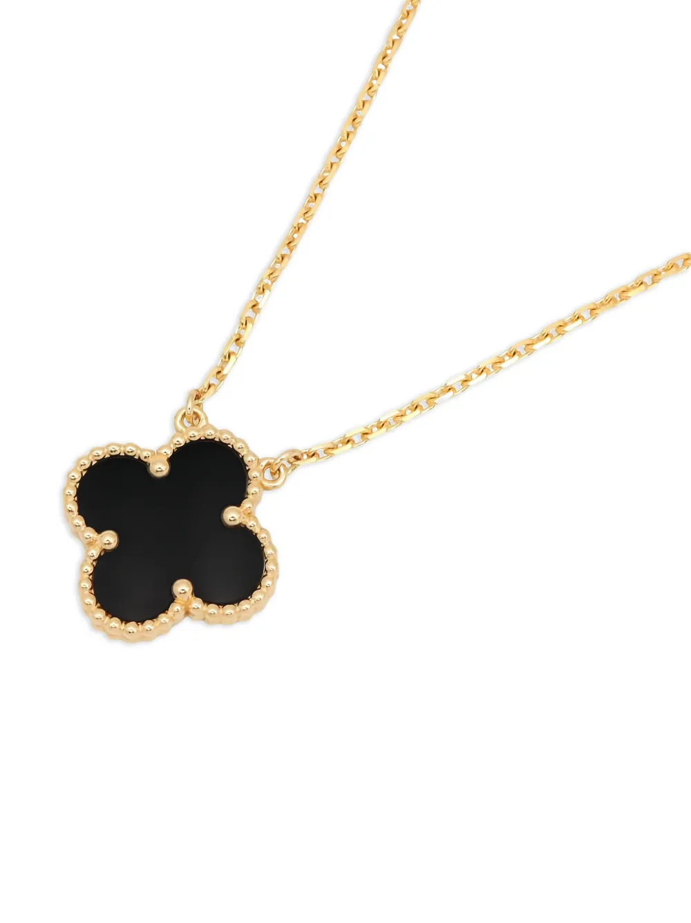 Van Cleef & Arpels Pre-Owned collier Alhambra en or jaune 18ct et onyx | Image 2