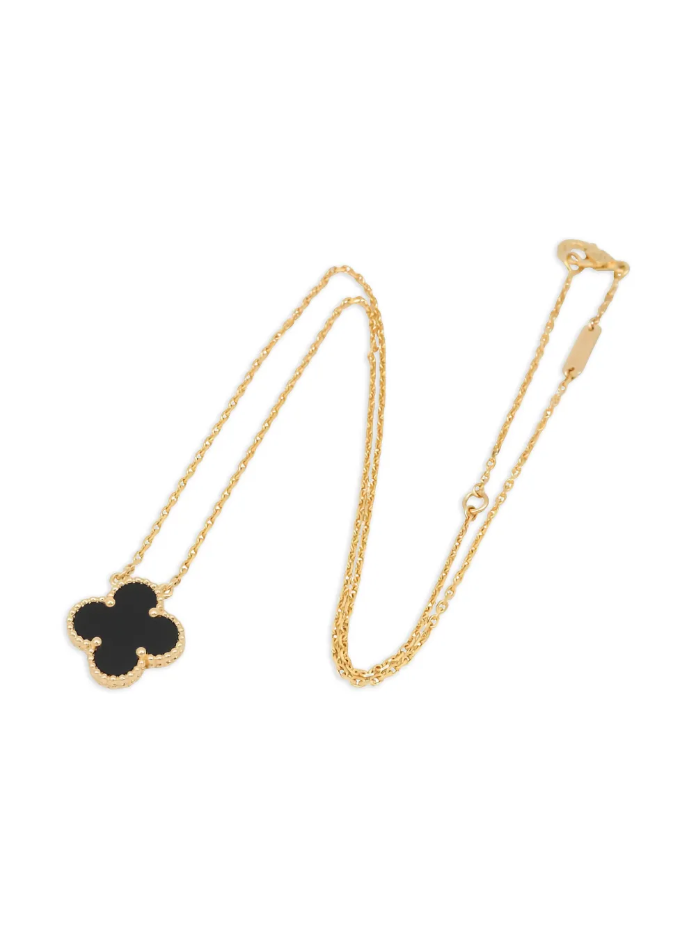 Van Cleef & Arpels Pre-Owned collier Alhambra en or jaune 18ct et onyx | or | Image 1