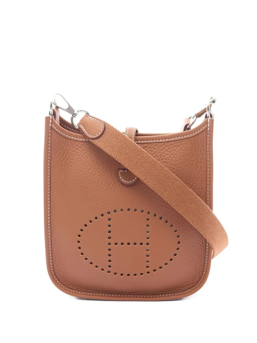 Pre-owned Hermes Evelyne Iii Clemence Leather Shoulder Bag In Brown