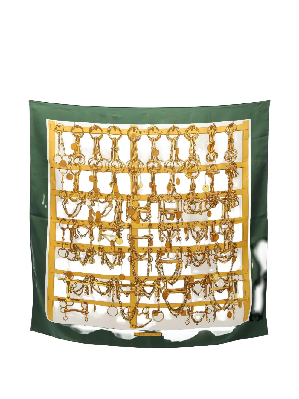 Hermès Pre-Owned 2000s 90 Mors ＆ Filets carrés scarf | Grün | Image 1