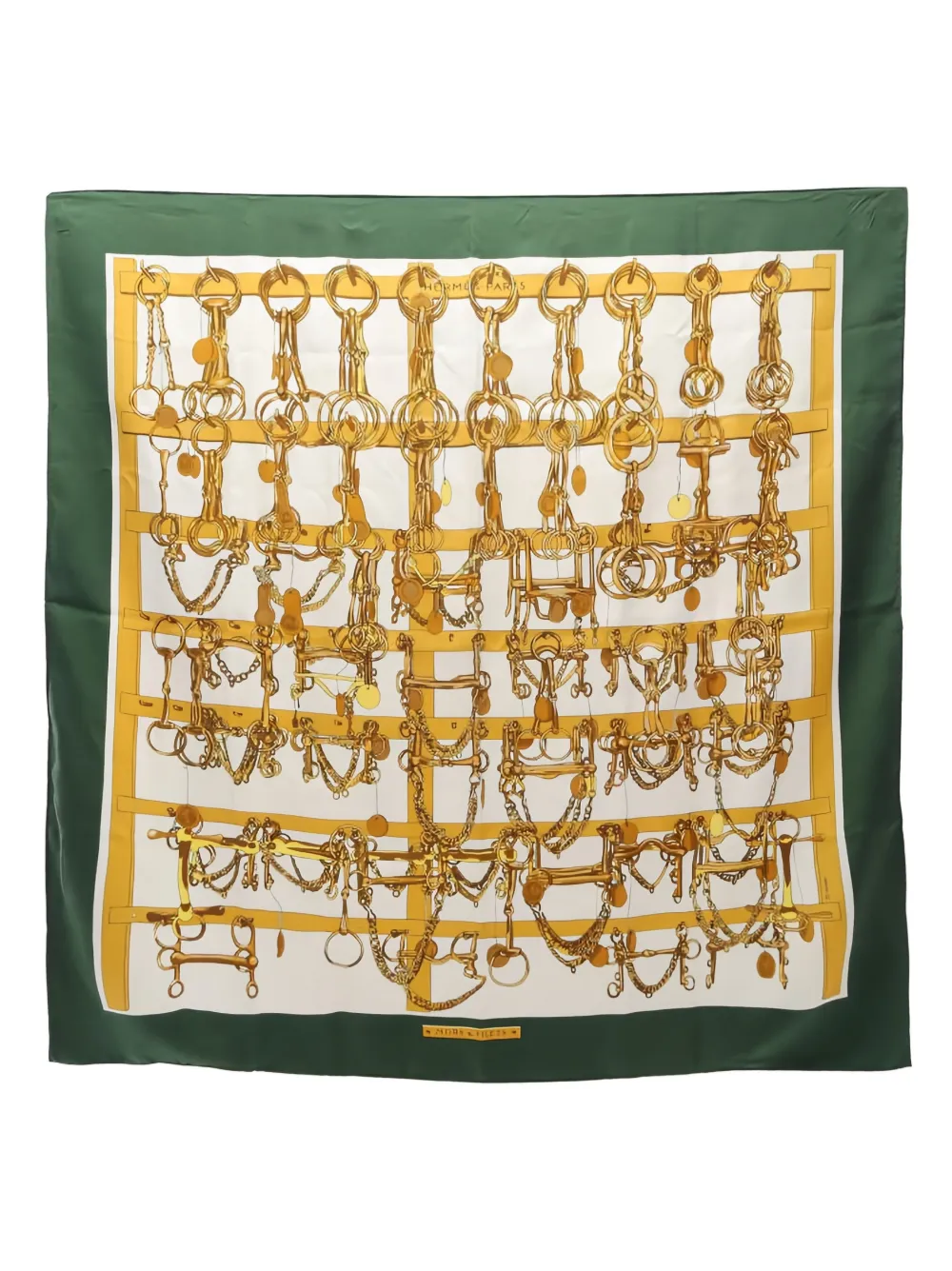 Hermès Pre-Owned 90 Mors & Filets carrés-tørklæde fra 00'erne | grøn | Image 1