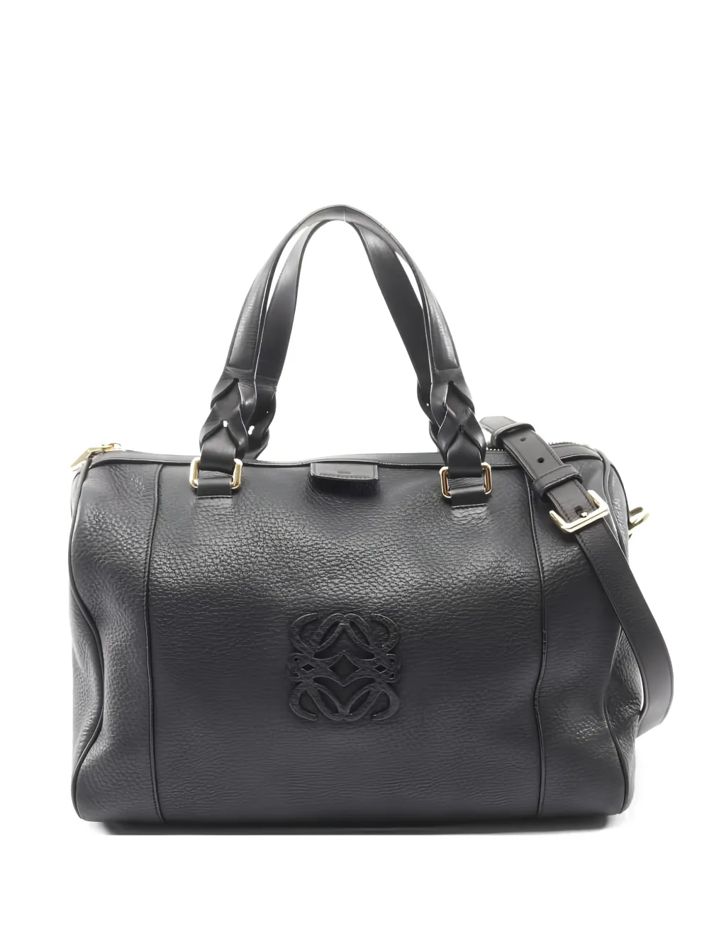 LOEWE Pre-owned 2000s Mini Fusta 32 Leather Tote Bag In Black