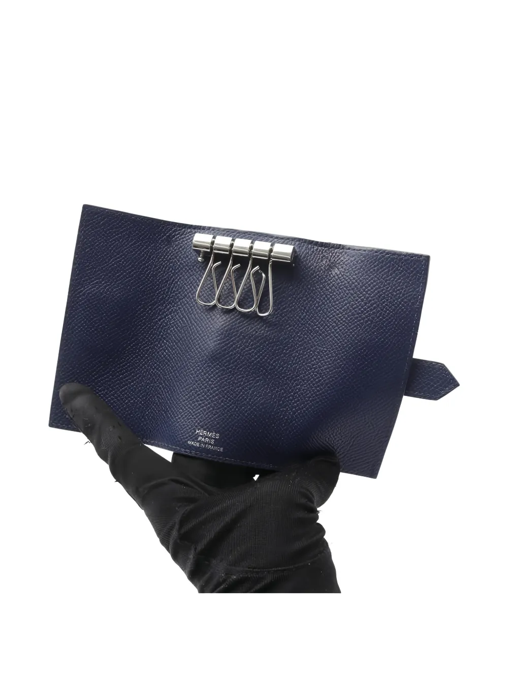 Pre-owned Hermes 2022 Bearn Key Case In Blue