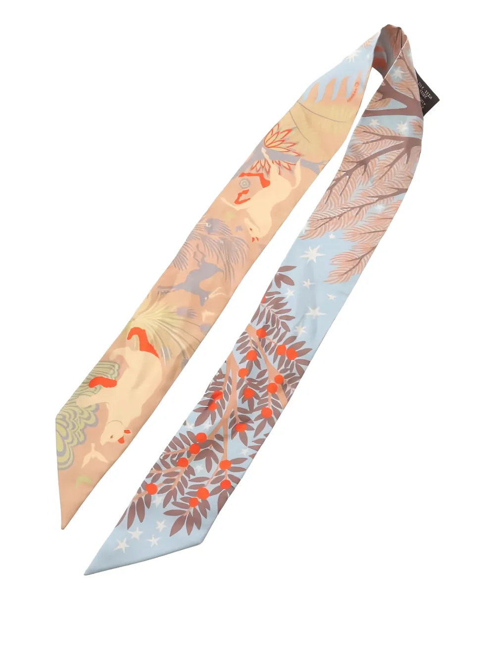 Pre-owned Hermes 2000s Le Charme D'orphee Ribbon Scarf In Neutral