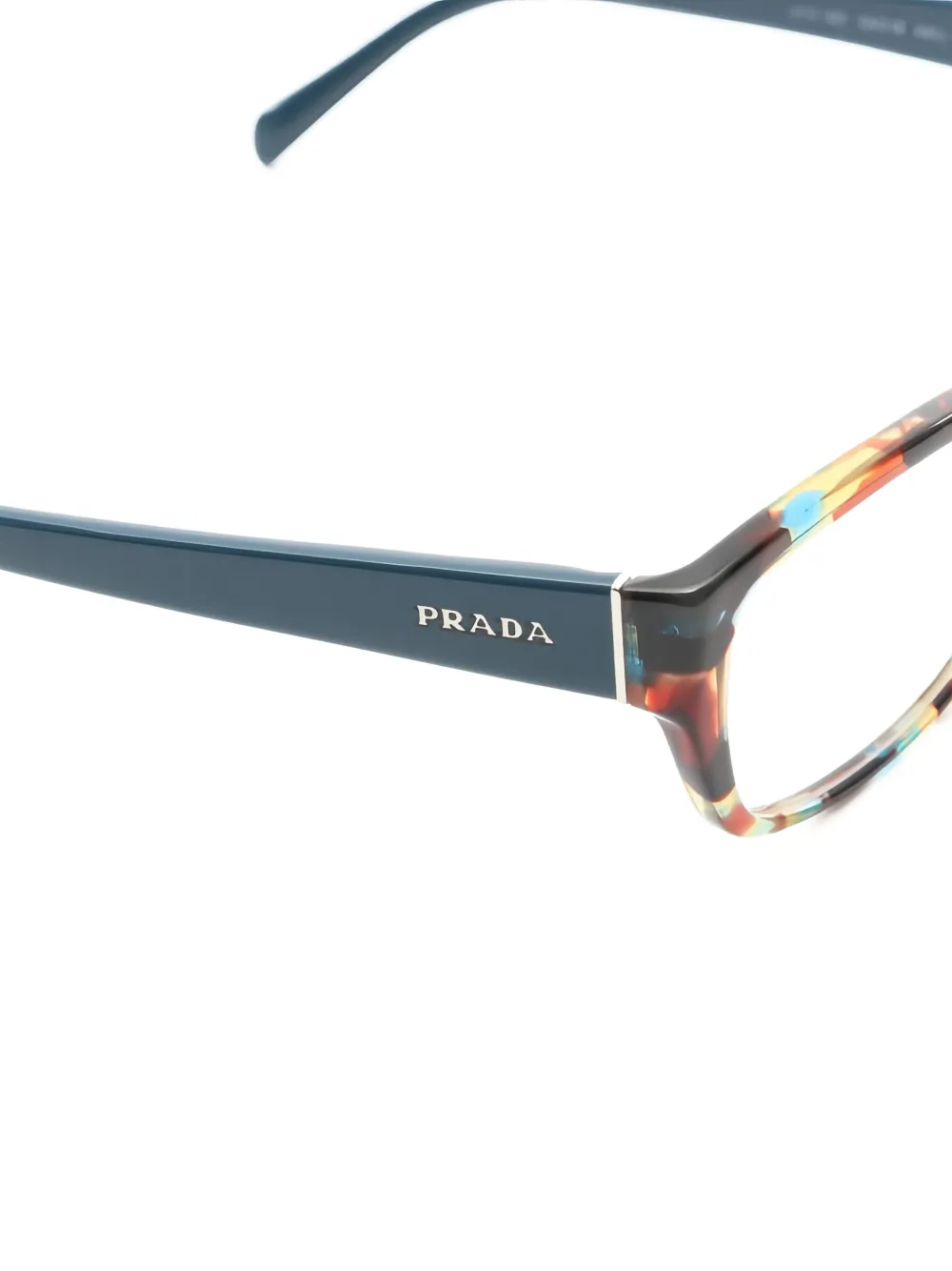 Pre-owned Prada 2010s Rectangle-frame Glasses In Brown