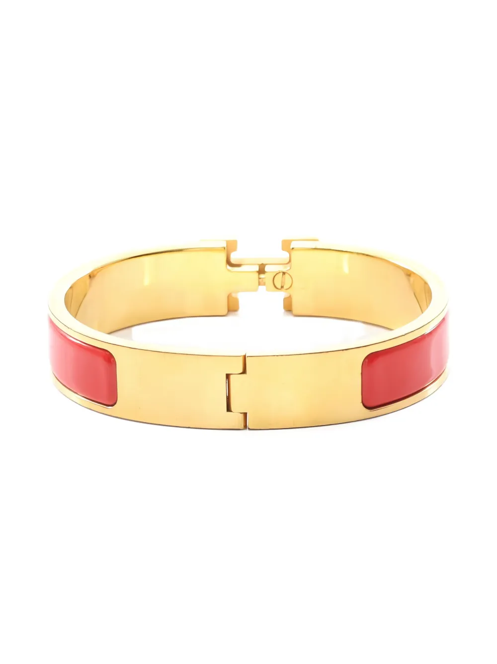HERMES Pre-owned 'h' Enamel Bangle In Gold