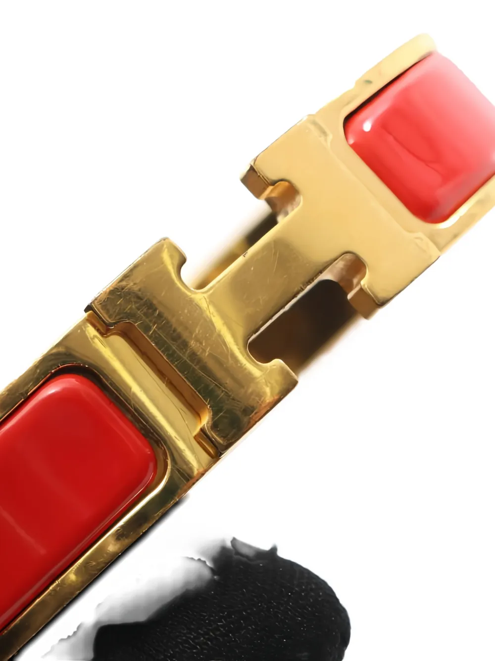 HERMES Pre-owned 'h' Enamel Bangle In Gold