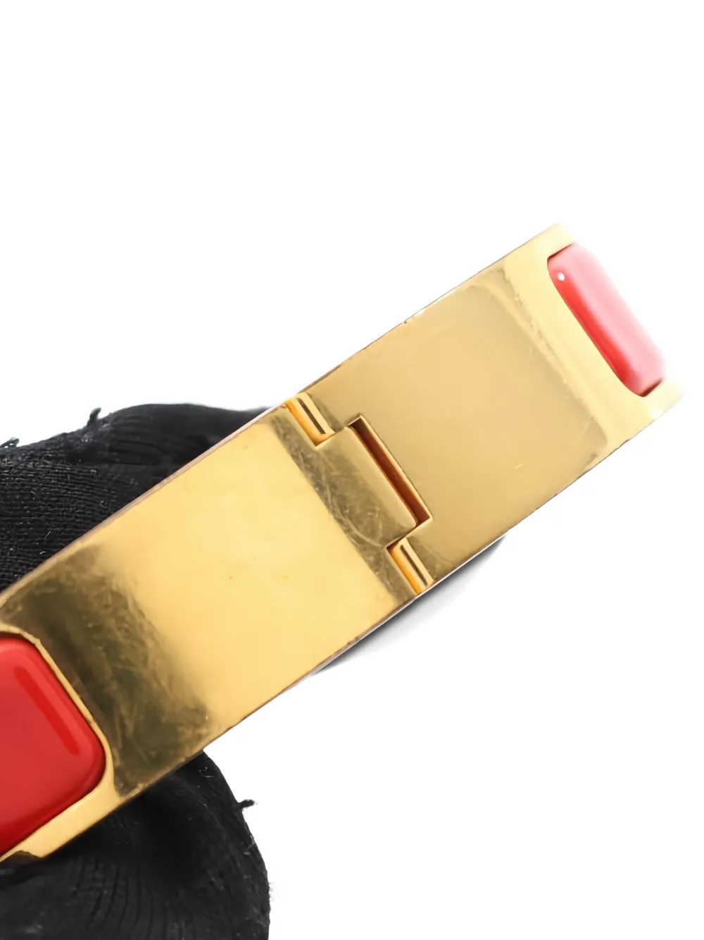 HERMES Pre-owned 'h' Enamel Bangle In Gold